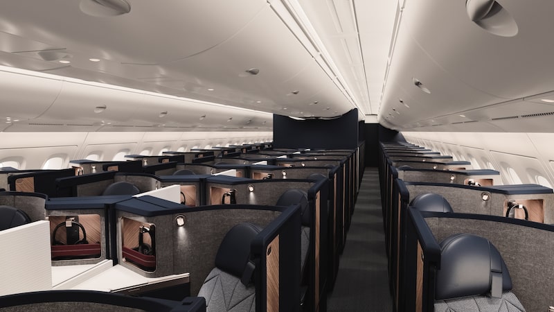 A atualização irá transformar todo o andar superior dos Airbus A380 em uma nova cabine de classe executiva (Foto: Divulgação) A atualização irá transformar todo o andar superior dos Airbus A380 em uma nova cabine de classe executiva (Foto: Divulgação)