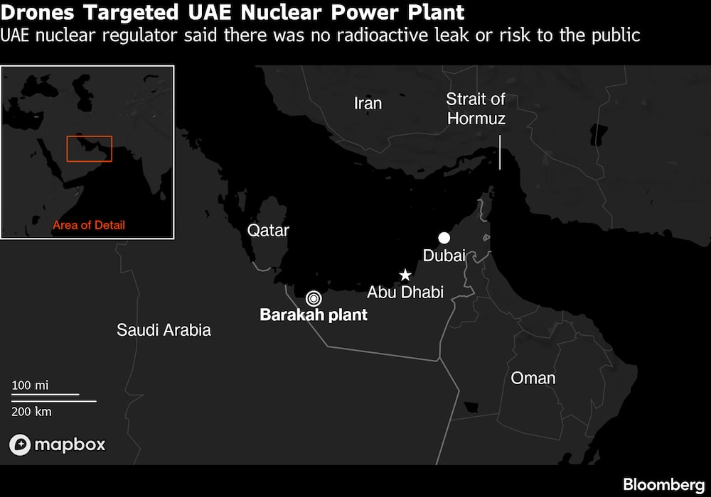 Unos drones atacaron una central nuclear de los Emiratos Árabes Unidos. Unos drones atacaron una central nuclear de los Emiratos Árabes Unidos.
