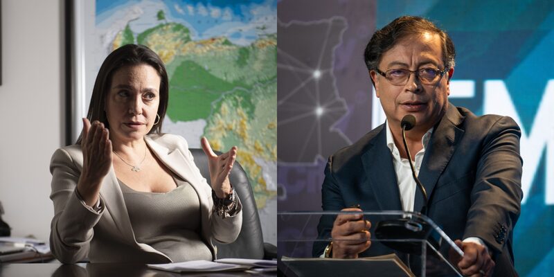María Corina Machado y el presidente Gustavo Petro María Corina Machado y el presidente Gustavo Petro