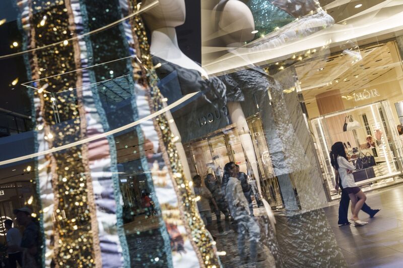 Shoppers at a mall in Santa Clara, California, US Shoppers at a mall in Santa Clara, California, US