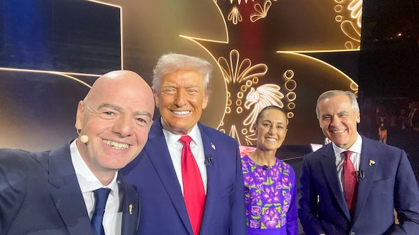 El sorteo del Mundial 2026 propicia encuentro entre los líderes de México, Estados Unidos y Canadá El sorteo del Mundial 2026 propicia encuentro entre los líderes de México, Estados Unidos y Canadá