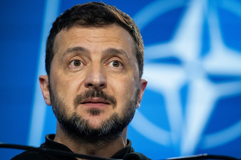 Volodymyr Zelenskiy, presidente de Ucrania, en una reunión bilateral durante la Cumbre de la OTAN en Washington, DC, el jueves 11 de julio de 2024. Volodymyr Zelenskiy, presidente de Ucrania, en una reunión bilateral durante la Cumbre de la OTAN en Washington, DC, el jueves 11 de julio de 2024.