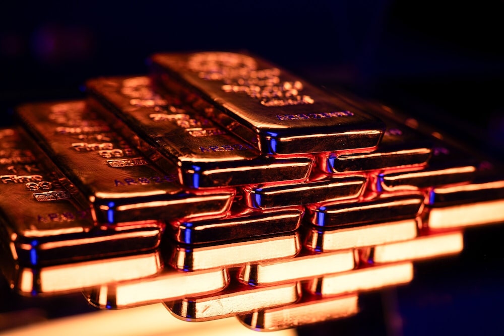 Exhibición de lingotes de oro de un kilogramo en la joyería Conclude Zrt, en Budapest, Hungría, el jueves 22 de enero de 2026. Exhibición de lingotes de oro de un kilogramo en la joyería Conclude Zrt, en Budapest, Hungría, el jueves 22 de enero de 2026.
