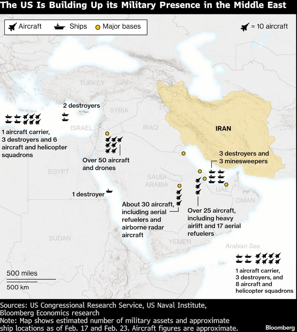 EE.UU. está aumentando su presencia militar en Medio Oriente. EE.UU. está aumentando su presencia militar en Medio Oriente.