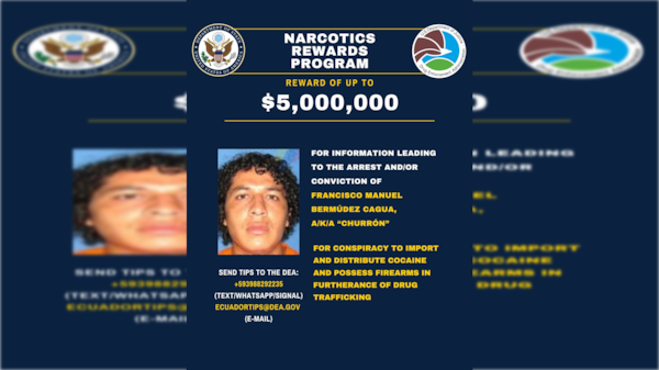 EE.UU. ofrece US$5 millones de recompensa por alias Churrón, líder de Los Choneros en Ecuador EE.UU. ofrece US$5 millones de recompensa por alias Churrón, líder de Los Choneros en Ecuador