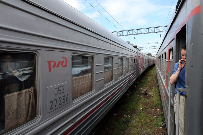 Un tren de pasajeros de Russian Railways Un tren de pasajeros de Russian Railways
