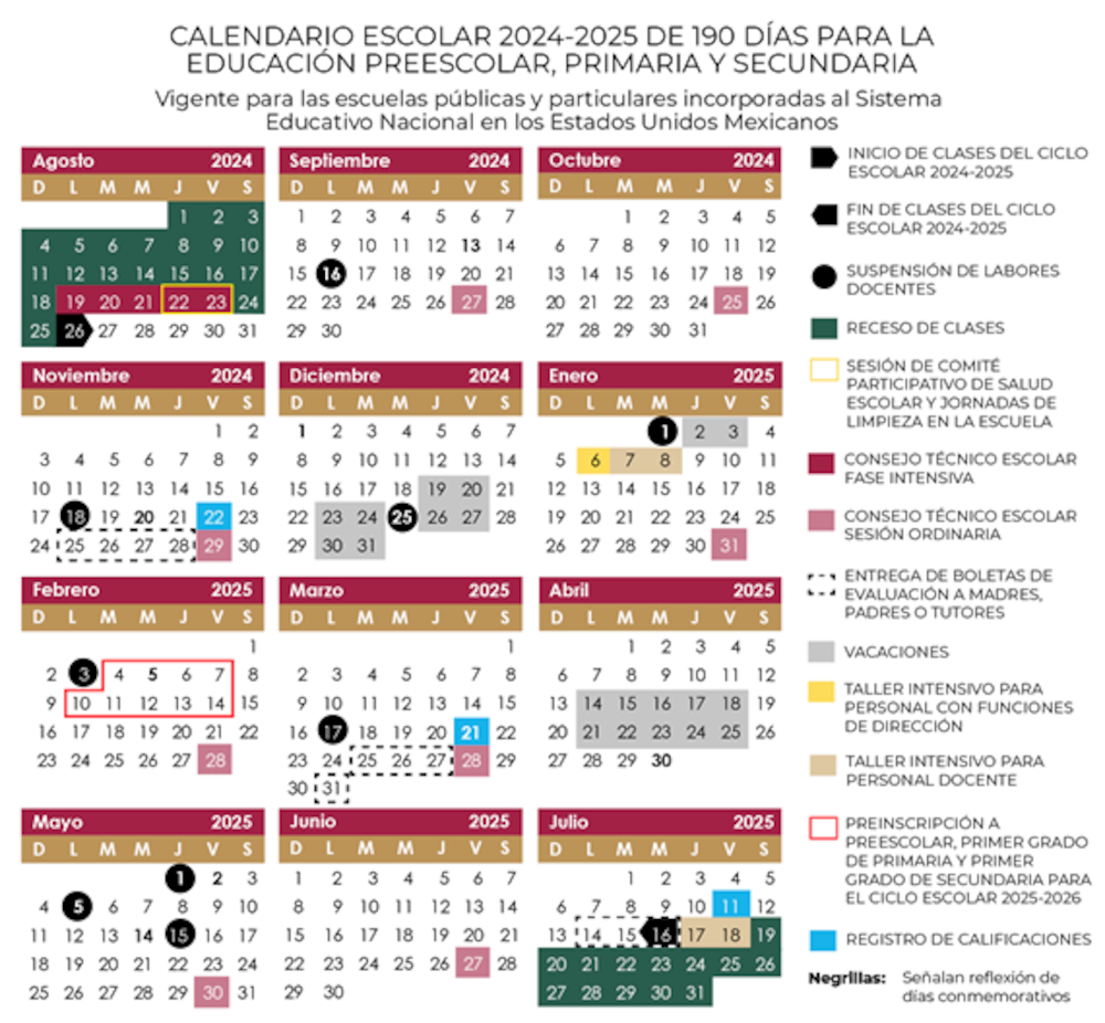 Calendario Escolar 2024-2025 de la SEP en México Calendario Escolar 2024-2025 de la SEP en México