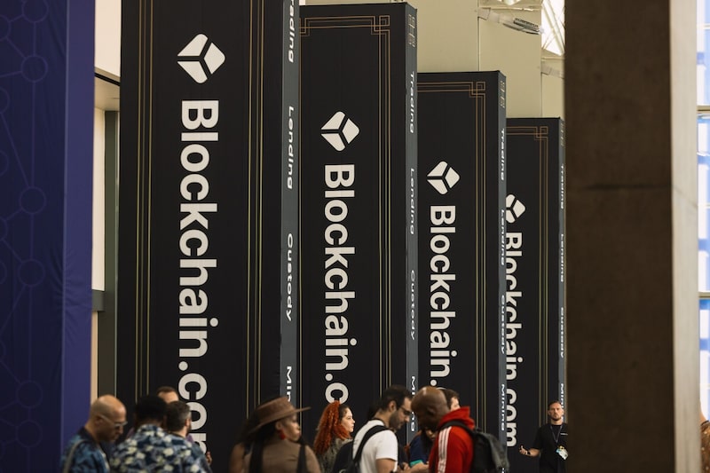 Anuncios de Blockchain.com durante una conferencia en Austin, Texas. Anuncios de Blockchain.com durante una conferencia en Austin, Texas.