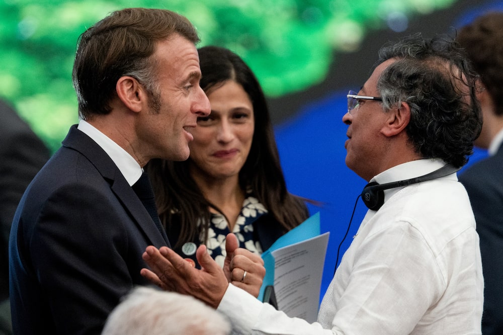 Emmanuel Macron, France's president, left, and Gustavo Petro, Colombia's president, during the COP30 Leaders Summit in Belém, Brazil, on Nov. 6, 2025. Photographer: Dado Galdieri/Bloomberg Emmanuel Macron, France's president, left, and Gustavo Petro, Colombia's president, during the COP30 Leaders Summit in Belém, Brazil, on Nov. 6, 2025. Photographer: Dado Galdieri/Bloomberg