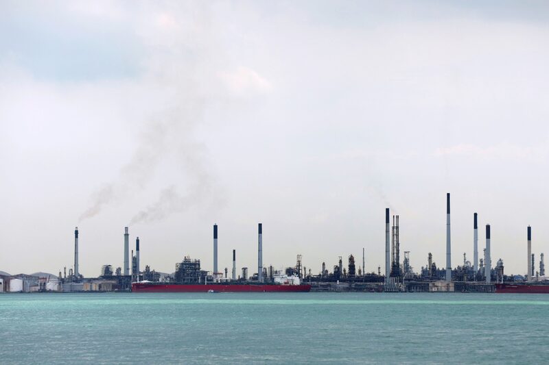 A refinery on Jurong Island in Singapore. A refinery on Jurong Island in Singapore.