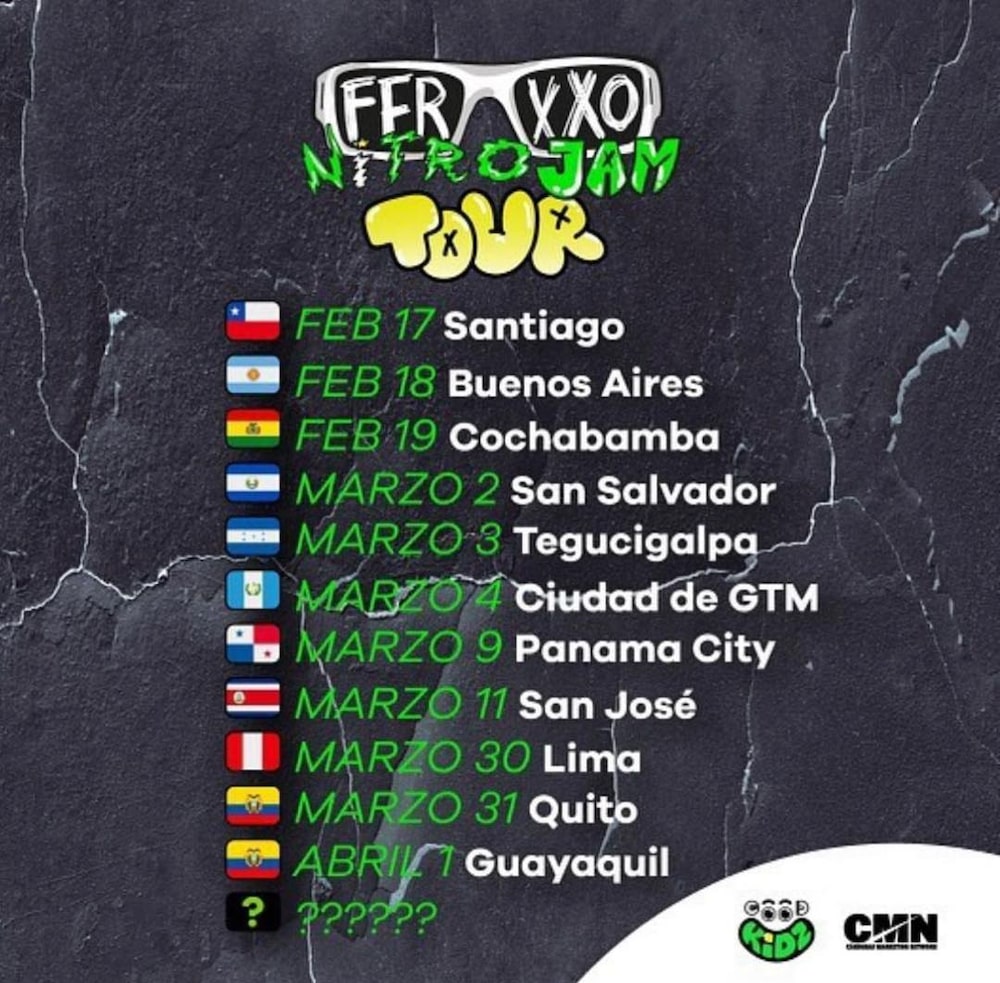 Las fechas de la gira Nitro Jam Tour de Feid en Latinoamérica. Las fechas de la gira Nitro Jam Tour de Feid en Latinoamérica.