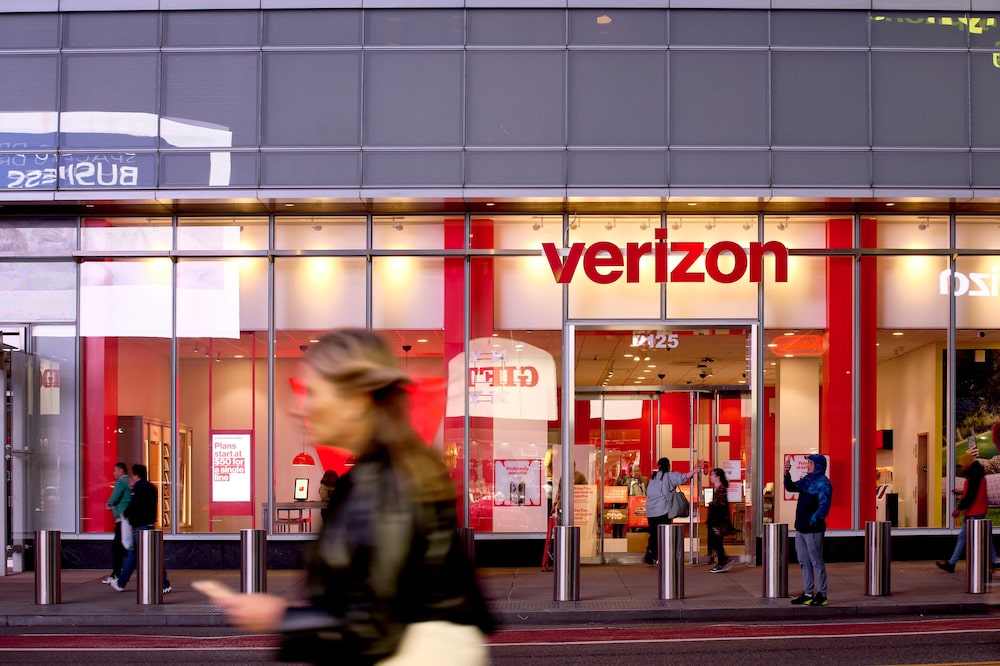 Una tienda de Verizon en Nueva York, EE. UU. Fotógrafa. Una tienda de Verizon en Nueva York, EE. UU. Fotógrafa.