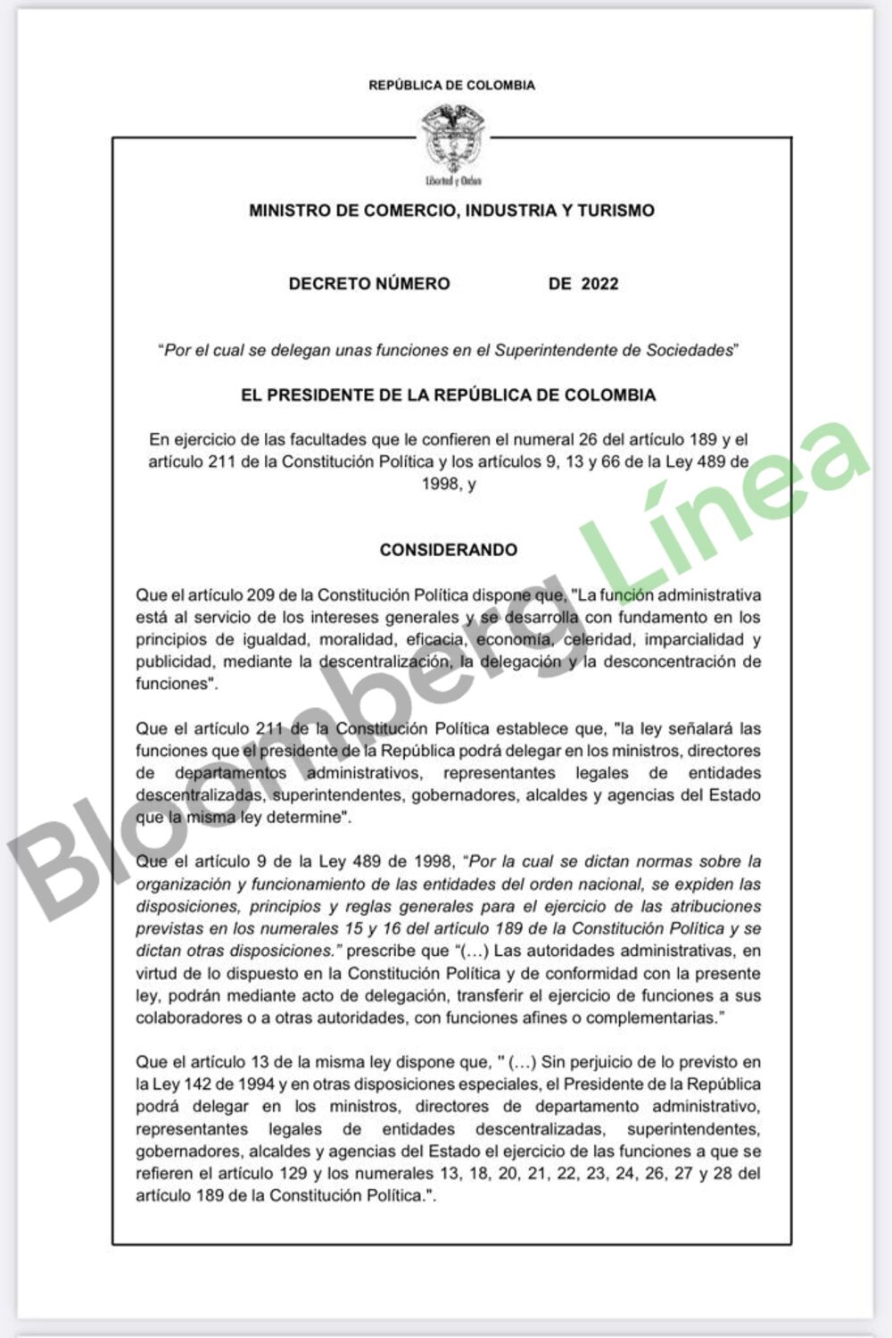 Proyecto de Decreto Proyecto de Decreto