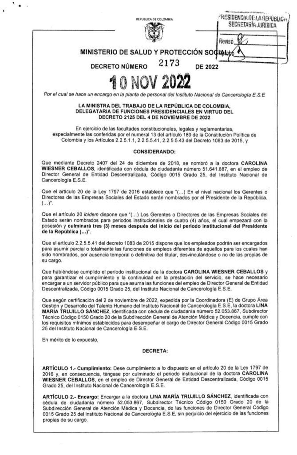 Decreto 2173 Decreto 2173