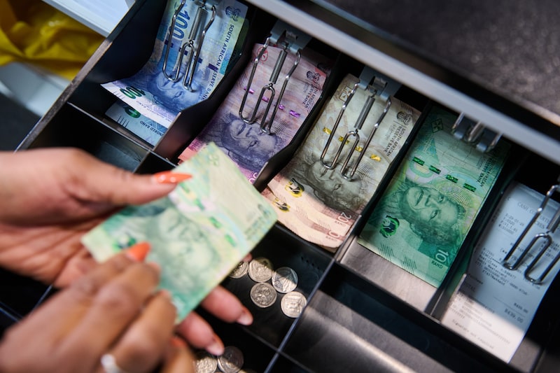 South African rand banknotes. South African rand banknotes.