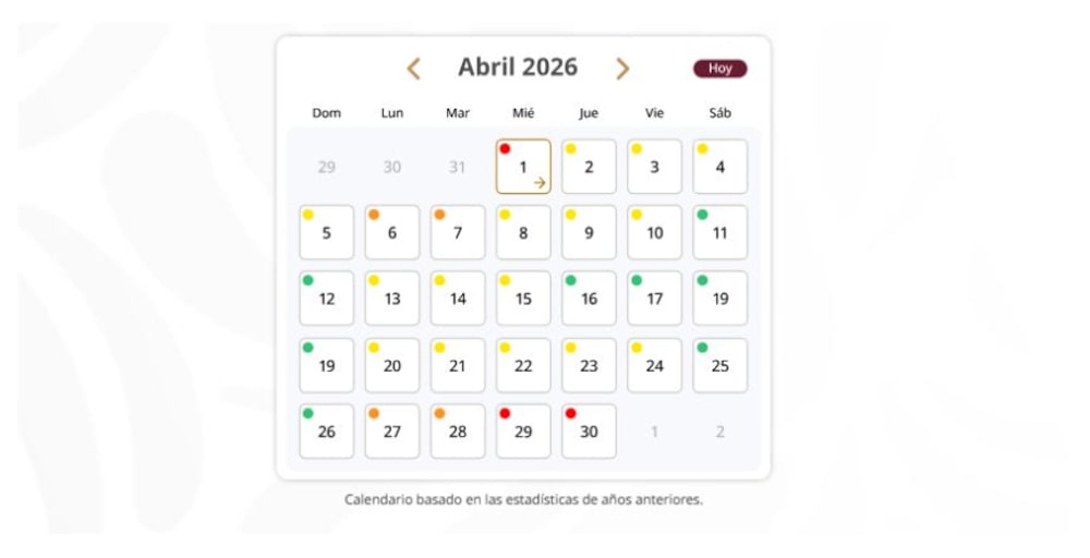 Calendario del SAT con disponibilidad de días y horarios para presentar la Declaración Anual 2026. Calendario del SAT con disponibilidad de días y horarios para presentar la Declaración Anual 2026.