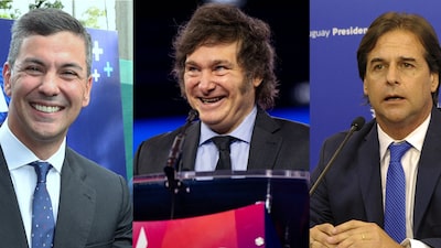 Milei, Lacalle Pou y Peña, las estrellas políticas en el foro empresarial de Bariloche Milei, Lacalle Pou y Peña, las estrellas políticas en el foro empresarial de Bariloche