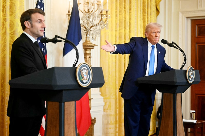 Emmanuel Macron y Donald Trump. Emmanuel Macron y Donald Trump.