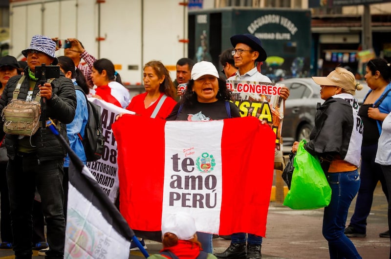 Imagen del paro contra el Gobierno de Perú este 14 de noviembre. Imagen del paro contra el Gobierno de Perú este 14 de noviembre.