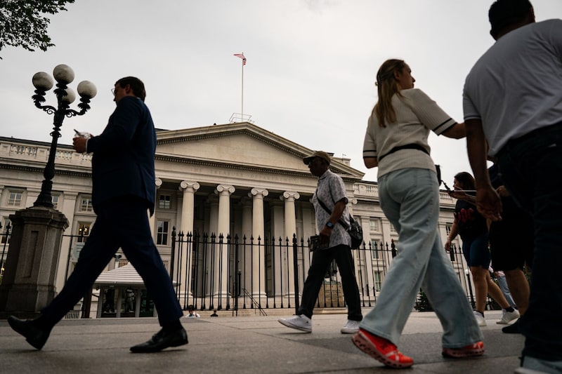 El edificio del Tesoro de EE. UU. en Washington D. C., EE. UU., el martes 5 de agosto de 2025. El edificio del Tesoro de EE. UU. en Washington D. C., EE. UU., el martes 5 de agosto de 2025.