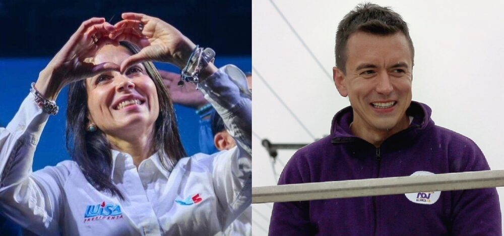 Luisa González y Daniel Noboa. Luisa González y Daniel Noboa.