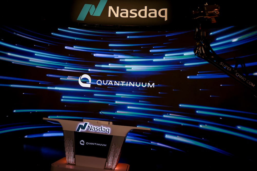 Quantinuum Inc. signage during the company's initial public offering (IPO) at the Nasdaq MarketSite in New York, US, on Thursday, June 4, 2026. Quantinuum Inc., a quantum computing company backed by Honeywell International Inc., reversed a 19% gain to close just above its debut price after raising $1.68 billion in an upsized US initial public offering. Photographer: Michael Nagle/Bloomberg Quantinuum Inc. signage during the company's initial public offering (IPO) at the Nasdaq MarketSite in New York, US, on Thursday, June 4, 2026. Quantinuum Inc., a quantum computing company backed by Honeywell International Inc., reversed a 19% gain to close just above its debut price after raising $1.68 billion in an upsized US initial public offering. Photographer: Michael Nagle/Bloomberg