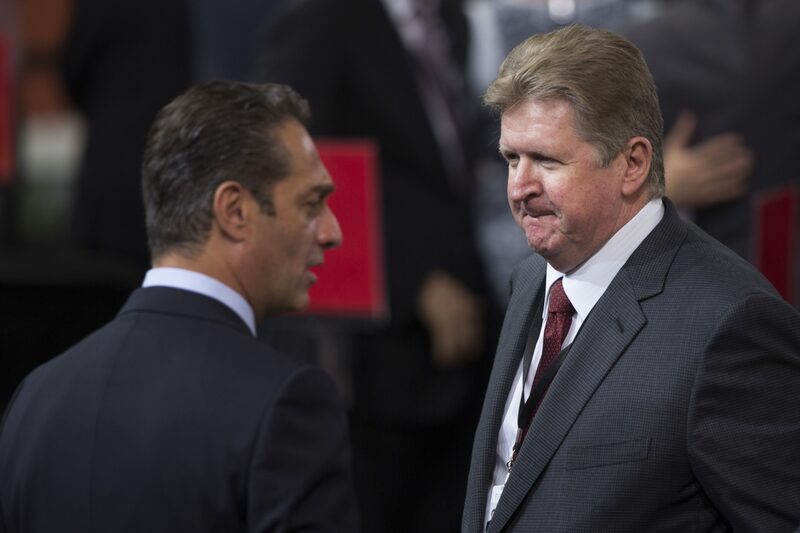 Germán Larrea, propietario de Grupo México, a la derecha, escucha a Carlos Slim Domit, presidente de América Móvil, en septiembre de 2015. Germán Larrea, propietario de Grupo México, a la derecha, escucha a Carlos Slim Domit, presidente de América Móvil, en septiembre de 2015.