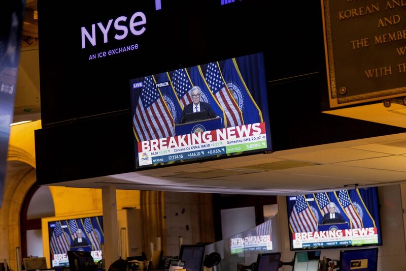 Traders On The Floor Of The New York Stock Exchange As Fed Chair Powell Holds New Conference Traders On The Floor Of The New York Stock Exchange As Fed Chair Powell Holds New Conference