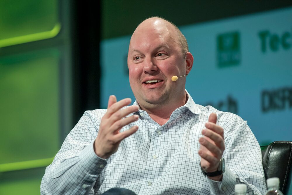 Marc Andreessen, co-founder and general partner of Andreessen Horowitz, speaks during the TechCrunch Disrupt San Francisco 2016 Summit in San Francisco, California, U.S., on Tuesday, Sept. 13, 2016. TechCrunch Disrupt, the world's leading authority in debuting revolutionary startups, gathers the brightest entrepreneurs, investors, hackers, and tech fans for on-stage interviews. Photographer: David Paul Morris/Bloomberg Marc Andreessen, co-founder and general partner of Andreessen Horowitz, speaks during the TechCrunch Disrupt San Francisco 2016 Summit in San Francisco, California, U.S., on Tuesday, Sept. 13, 2016. TechCrunch Disrupt, the world's leading authority in debuting revolutionary startups, gathers the brightest entrepreneurs, investors, hackers, and tech fans for on-stage interviews. Photographer: David Paul Morris/Bloomberg