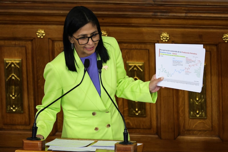 Delcy Rodríguez. Fotógrafo: Jesús Vargas/Getty Images. Delcy Rodríguez. Fotógrafo: Jesús Vargas/Getty Images.