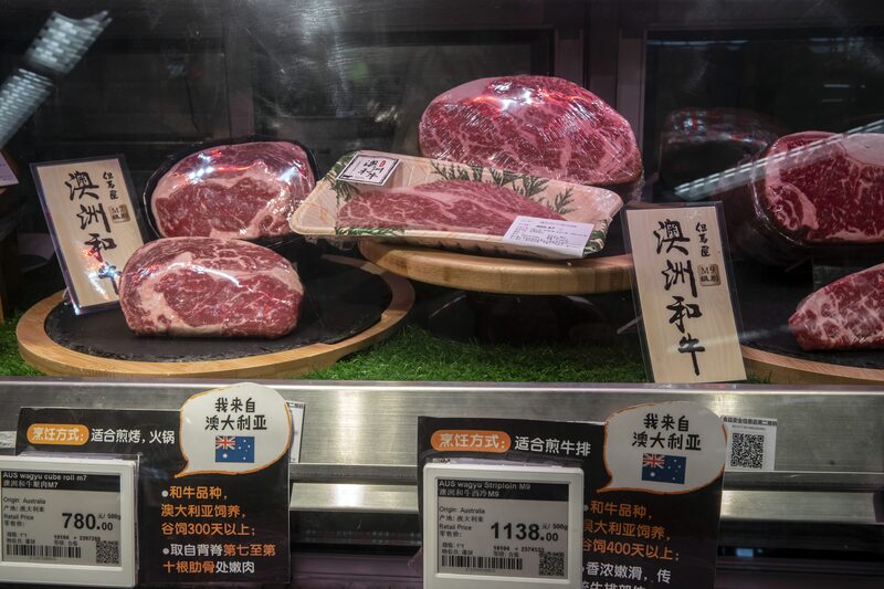 Carne em mercado na China Carne em mercado na China
