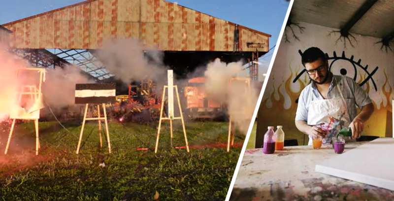 Momento de la explosión de la colección 'Transmutación' del artista Leandro Granato. Momento de la explosión de la colección 'Transmutación' del artista Leandro Granato.