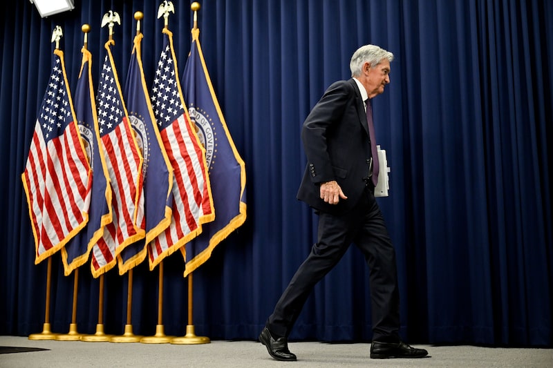 Jerome Powell, chairman of the US Federal Reserve, departs following a news conference following a Federal Open Market Committee (FOMC) meeting in Washington, DC, US, on Wednesday, April 29, 2026. Federal Reserve officials left interest rates unchanged, but revealed a deepening division over the outlook for policy amid increased uncertainty caused by the conflict in the Middle East. Photographer: Daniel Heuer/Bloomberg Jerome Powell, chairman of the US Federal Reserve, departs following a news conference following a Federal Open Market Committee (FOMC) meeting in Washington, DC, US, on Wednesday, April 29, 2026. Federal Reserve officials left interest rates unchanged, but revealed a deepening division over the outlook for policy amid increased uncertainty caused by the conflict in the Middle East. Photographer: Daniel Heuer/Bloomberg