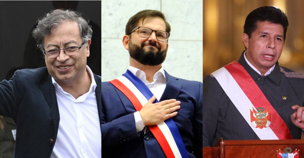 En los tres países ganó la izquierda, representada por: Gustavo Petro, Gabriel Boric y Pedro Castillo En los tres países ganó la izquierda, representada por: Gustavo Petro, Gabriel Boric y Pedro Castillo