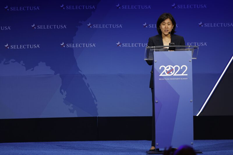 Katherine Tai, representante comercial de EE.UU., habla durante la Cumbre de Inversión SelectUSA en National Harbor, Maryland, EE.UU., el martes 28 de junio de 2022. La cumbre se dedica a promover la inversión extranjera directa (IED) y ha tenido un impacto directo de más de 57.900 millones de dólares en nuevos proyectos de inversión en EE.UU., según los organizadores. Katherine Tai, representante comercial de EE.UU., habla durante la Cumbre de Inversión SelectUSA en National Harbor, Maryland, EE.UU., el martes 28 de junio de 2022. La cumbre se dedica a promover la inversión extranjera directa (IED) y ha tenido un impacto directo de más de 57.900 millones de dólares en nuevos proyectos de inversión en EE.UU., según los organizadores.