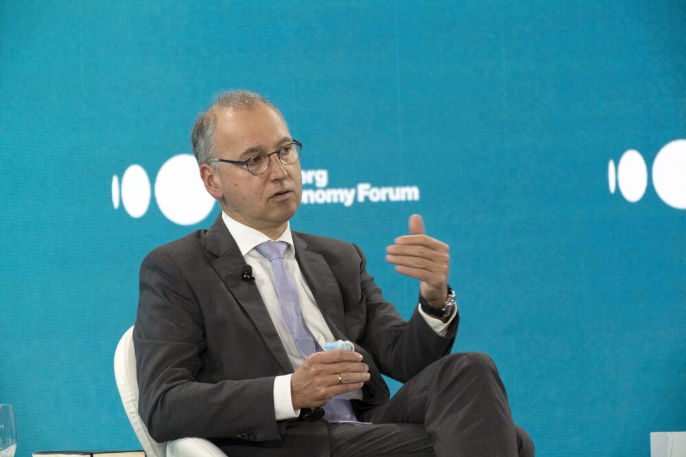Werner Baumann, CEO de Bayer AG, durante el Foro de la Nueva Economía de Bloomberg en Singapur, el jueves 18 de noviembre de 2021. El Foro de la Nueva Economía está organizado por Bloomberg Media Group, una división de Bloomberg LP, la empresa matriz de Bloomberg News. Werner Baumann, CEO de Bayer AG, durante el Foro de la Nueva Economía de Bloomberg en Singapur, el jueves 18 de noviembre de 2021. El Foro de la Nueva Economía está organizado por Bloomberg Media Group, una división de Bloomberg LP, la empresa matriz de Bloomberg News.