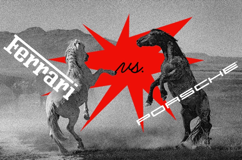 Una imagen que ilustra la competencia entre Ferrari y Porsche Una imagen que ilustra la competencia entre Ferrari y Porsche