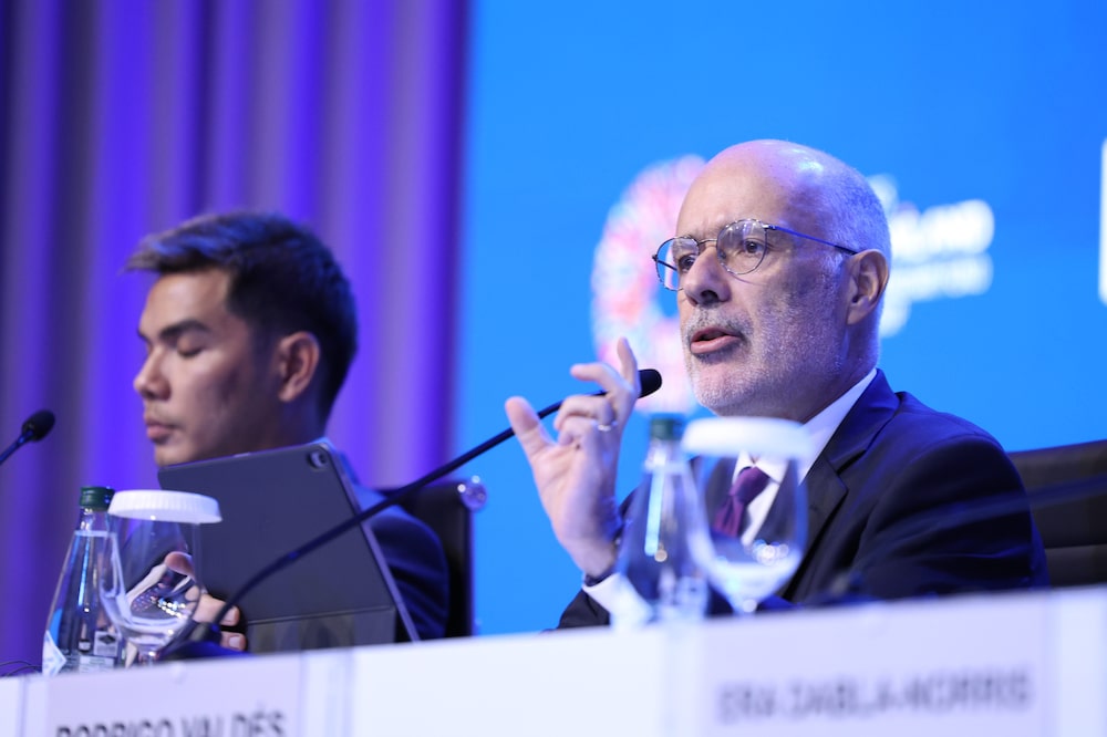 IMF Fiscal Affairs Department Director Rodrigo Valdés, right, briefs the press on the latest IMF Fiscal Monitor report with Deputy Director Era Dabla-Norris, and Division Chief Davide Furceri during the 2026 Annual Meetings of the International Monetary Fund and the World Bank Group in Bangkok, Thailand, on October 14, 2026. IMF Fiscal Affairs Department Director Rodrigo Valdés, right, briefs the press on the latest IMF Fiscal Monitor report with Deputy Director Era Dabla-Norris, and Division Chief Davide Furceri during the 2026 Annual Meetings of the International Monetary Fund and the World Bank Group in Bangkok, Thailand, on October 14, 2026.