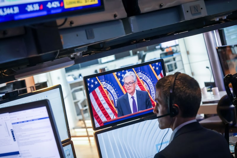 Traders On The Floor Of The New York Stock Exchange As Fed Chair Powell Holds New Conference Traders On The Floor Of The New York Stock Exchange As Fed Chair Powell Holds New Conference