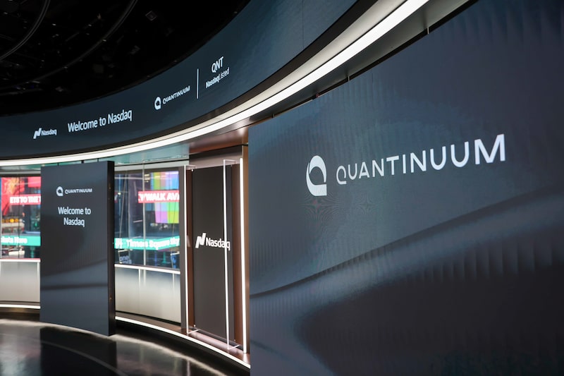 Quantinuum Inc. signage during the companys initial public offering (IPO) at the Nasdaq MarketSite in New York, US, on Thursday, June 4, 2026. Quantinuum Inc., a quantum computing company backed by Honeywell International Inc., raised $1.68 billion in its upsized US initial public offering, demonstrating growing investor enthusiasm for the emerging technology. Photographer: Michael Nagle/Bloomberg Quantinuum Inc. signage during the companys initial public offering (IPO) at the Nasdaq MarketSite in New York, US, on Thursday, June 4, 2026. Quantinuum Inc., a quantum computing company backed by Honeywell International Inc., raised $1.68 billion in its upsized US initial public offering, demonstrating growing investor enthusiasm for the emerging technology. Photographer: Michael Nagle/Bloomberg