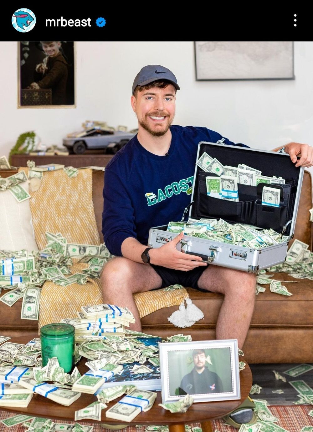 La captura del post que hizo MrBeast para anunciar la rifa. La captura del post que hizo MrBeast para anunciar la rifa.