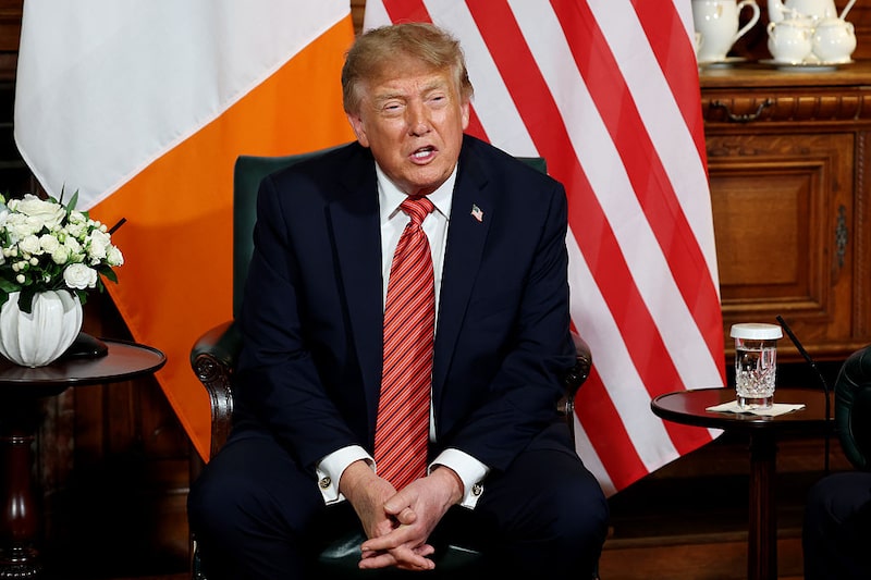 Donald Trump attends a bilateral meeting with Taoiseach Micheal Martin at Farmleigh House on Sept. 12. Donald Trump attends a bilateral meeting with Taoiseach Micheal Martin at Farmleigh House on Sept. 12.