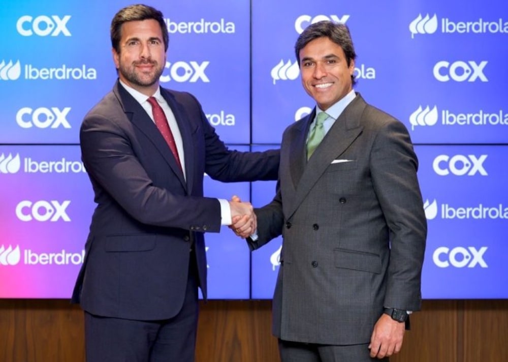 Enrique Riquelme Vives, Presidente Ejecutico de Cox y David Mesonero, Director de Desarrollo Corporativo de Iberdrola. (Foto: Cox). Enrique Riquelme Vives, Presidente Ejecutico de Cox y David Mesonero, Director de Desarrollo Corporativo de Iberdrola. (Foto: Cox).