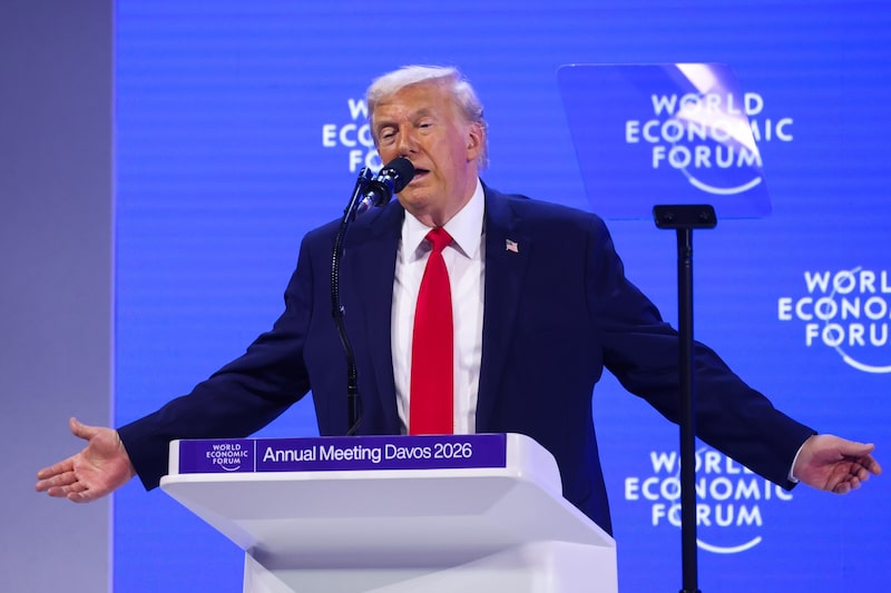 El presidente estadounidense, Donald Trump, en Davos, el 21 de enero. Fotógrafo: Krisztian Bocsi/Bloomberg. El presidente estadounidense, Donald Trump, en Davos, el 21 de enero. Fotógrafo: Krisztian Bocsi/Bloomberg.