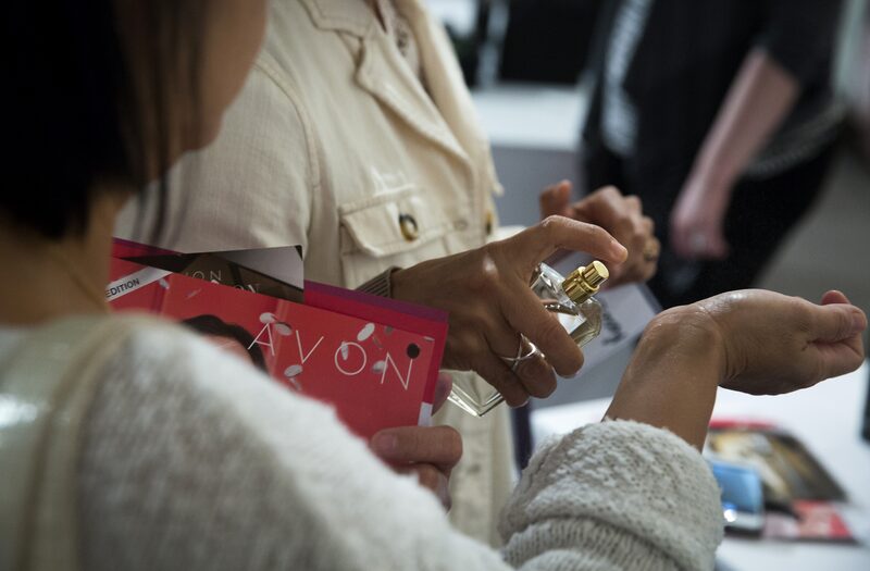 Avon representatives sample perfume during the company's 2015 Holiday Meeting in New York, U.S., on Tuesday, Oct. 13, 2015. Avon Products Inc. will provide a live webcast of its third-quarter 2015 earnings conference call on November 4. Photographer: John Taggart/Bloomberg Avon representatives sample perfume during the company's 2015 Holiday Meeting in New York, U.S., on Tuesday, Oct. 13, 2015. Avon Products Inc. will provide a live webcast of its third-quarter 2015 earnings conference call on November 4. Photographer: John Taggart/Bloomberg