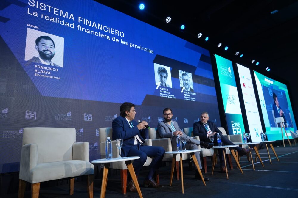 Los ministros de Hacienda de Chaco y San Juan, Alejandro Abraam y Roberto Gutiérrez, participaron de la EXPO EFI 2025 el miércoles 30 de abril. Los ministros de Hacienda de Chaco y San Juan, Alejandro Abraam y Roberto Gutiérrez, participaron de la EXPO EFI 2025 el miércoles 30 de abril.