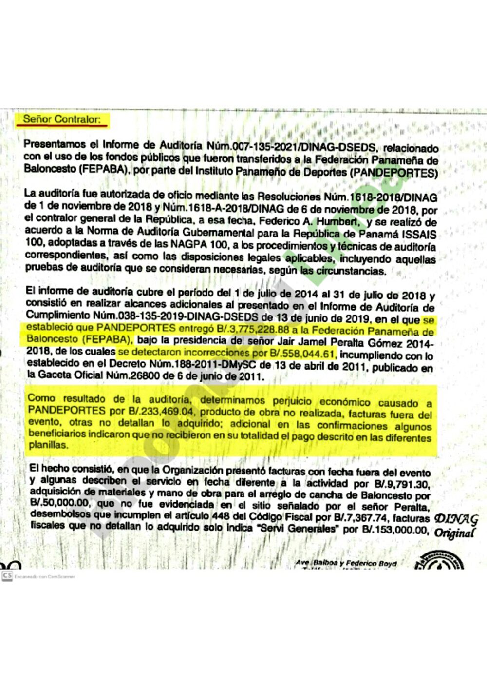 Auditoría efectuada por la Contraloría a los fondos de la Fepaba, determinó perjuicio económico por $233 mil . Auditoría efectuada por la Contraloría a los fondos de la Fepaba, determinó perjuicio económico por $233 mil .