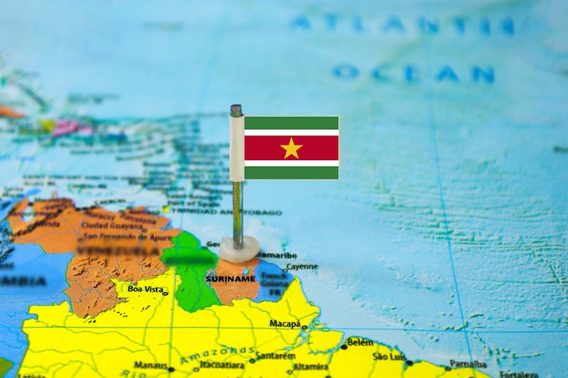 Bandera nacional de Surinam. Bandera nacional de Surinam.