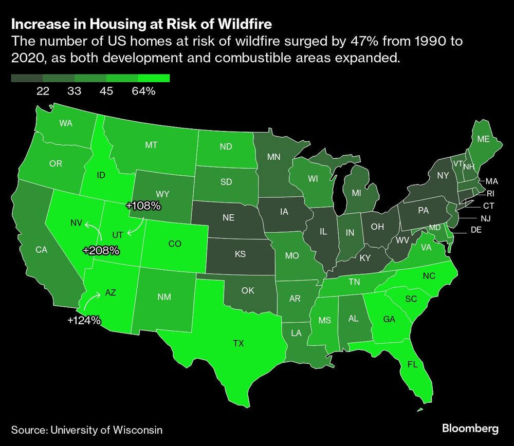 Viviendas en riesgo por incendios en EE.UU. Viviendas en riesgo por incendios en EE.UU.