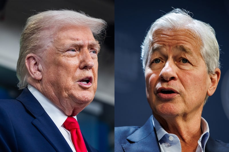 Donald Trump y Jamie Dimon.
Foto: Jim Lo Scalzo/EPA/Bloomberg; Samuel Corum/Bloomberg Donald Trump y Jamie Dimon.
Foto: Jim Lo Scalzo/EPA/Bloomberg; Samuel Corum/Bloomberg